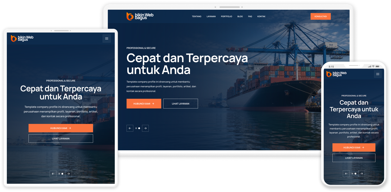 Preview website Inwebapp pada laptop, tablet, dan ponsel